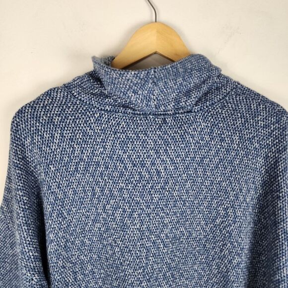 Pure Jill Heathered Blue Cowl Neck Sweater Cotton Blend Size M - Picture 11 of 16